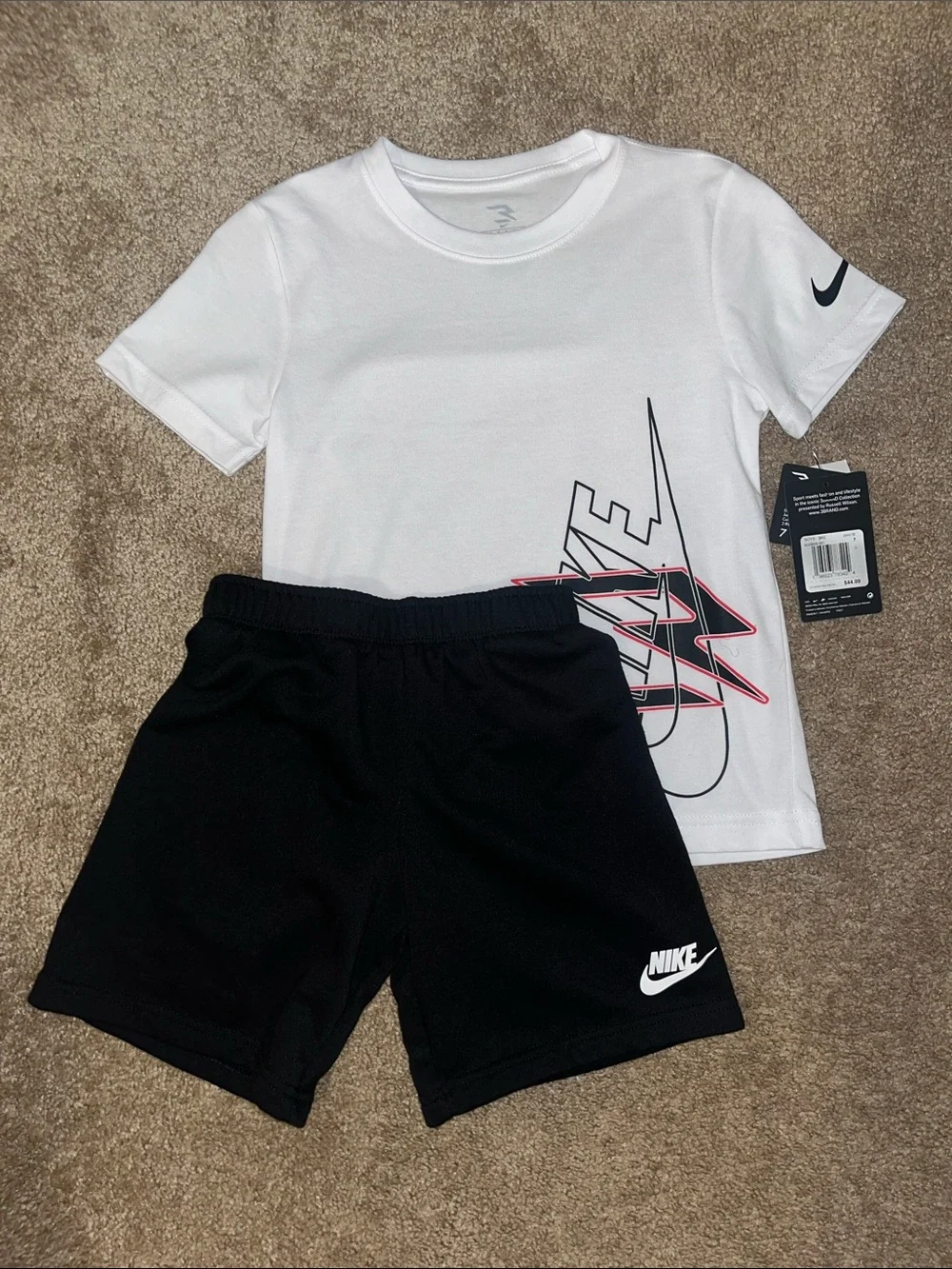 Nike White Tee with Black Shorts Set